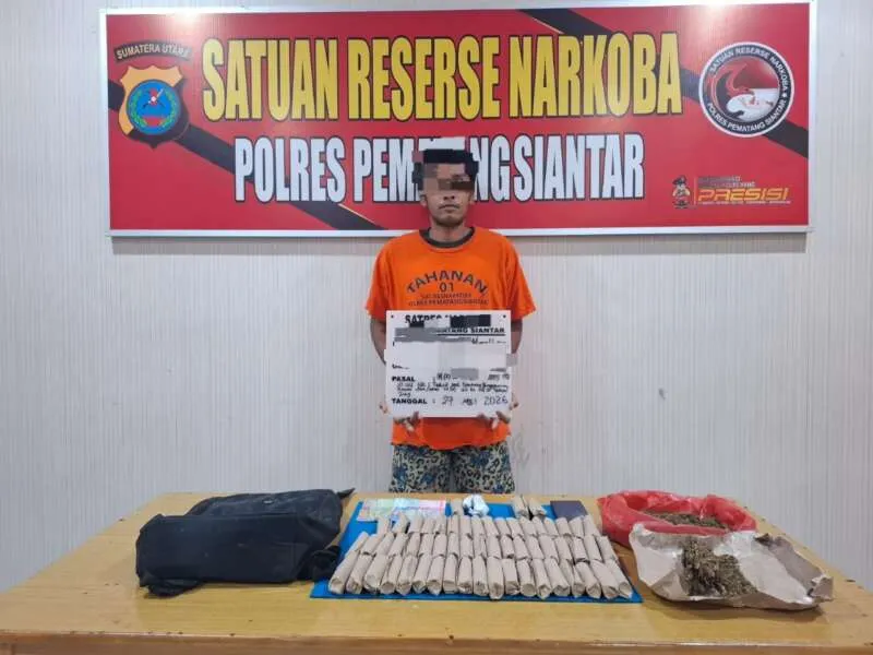 Polres Pematangsiantar Ungkap dan Amankan Warga Gang Pulut Putih Milik Ganja